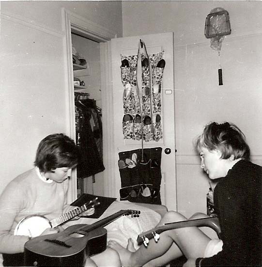 63 Pat & Penny in our room No 69 in 1963