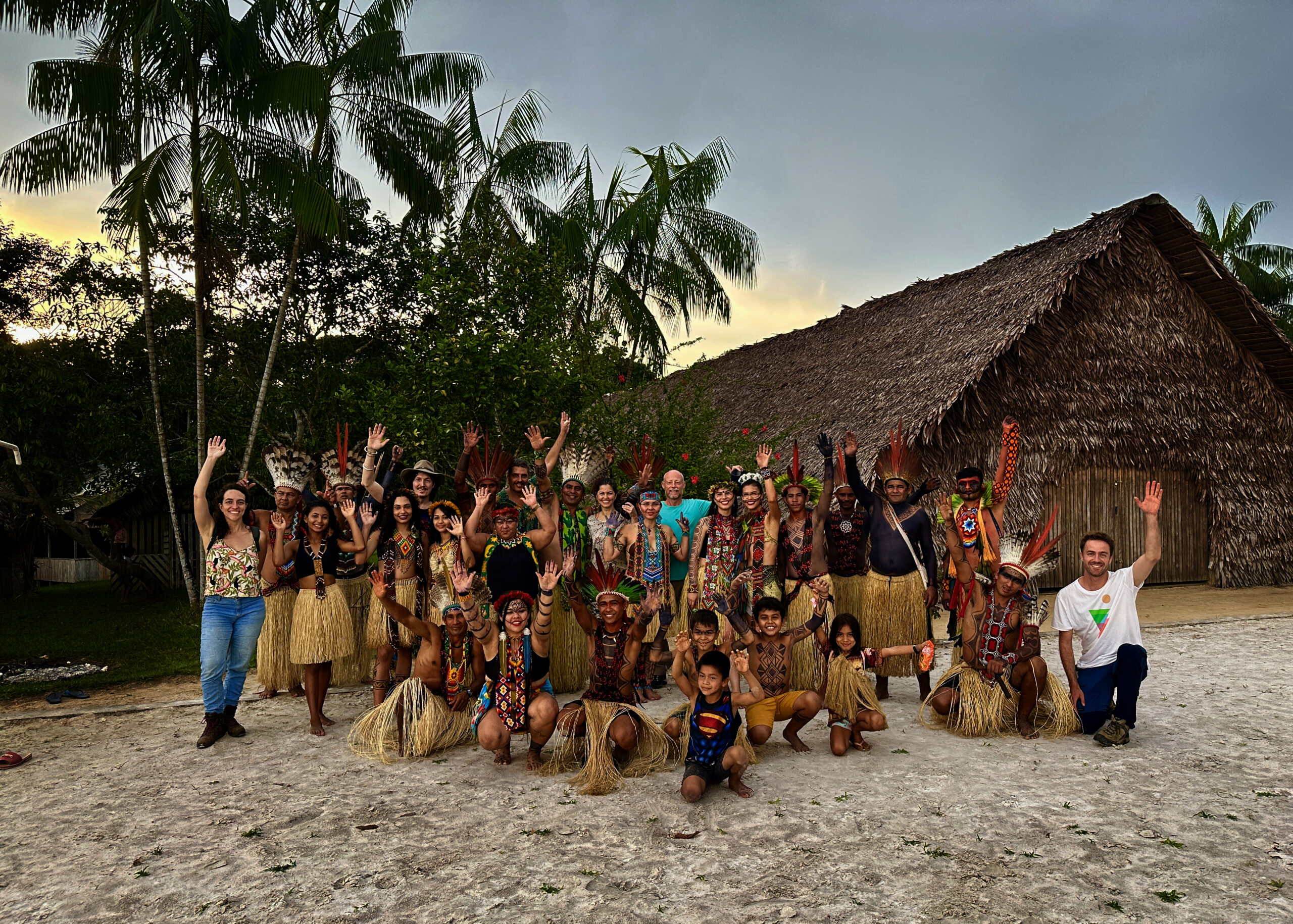 Julia Indrani Pal-Chaudhuri with her tribe in the Amazon