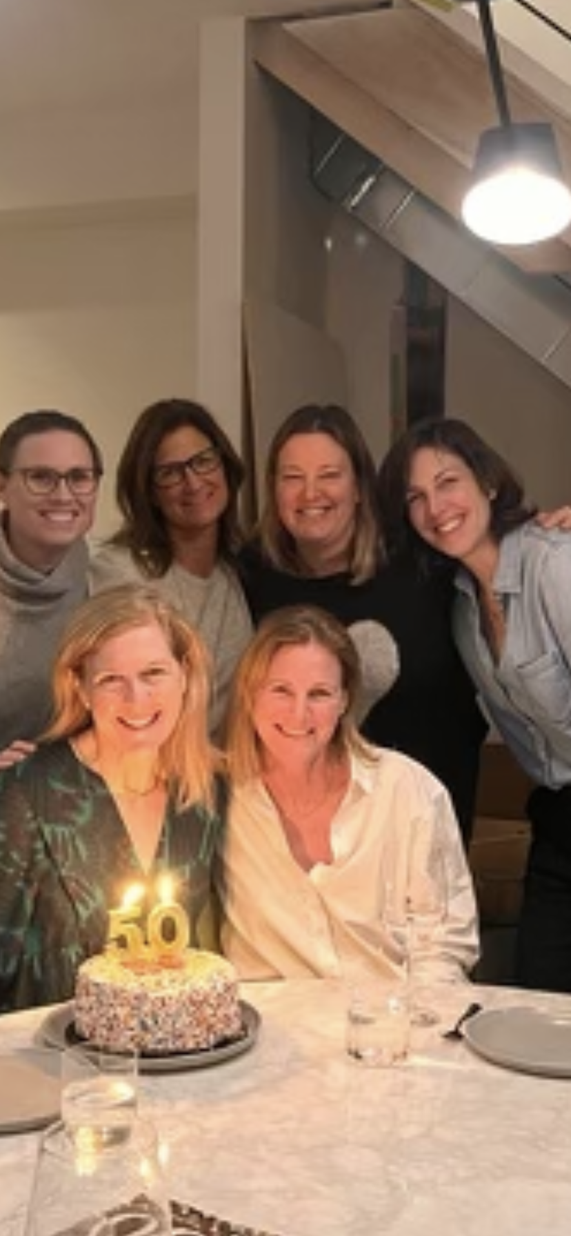 Friends from ’91 celebrating their 50th birthdays. Top row left to right Kiersten Taylor, Susan O’Rourke, Dale McIntosh, Natalie Green. Front row: Kate Menear, Amy Cairncross